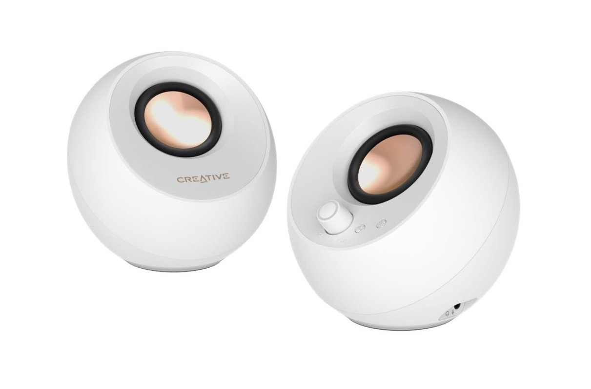 רמקולים בצבע לבן Creative Pebble Pro 2.0 USB-C BT RGB White