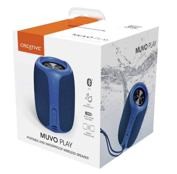 רמקול נייד מוגן מים Creative MUVO Play BT Blue