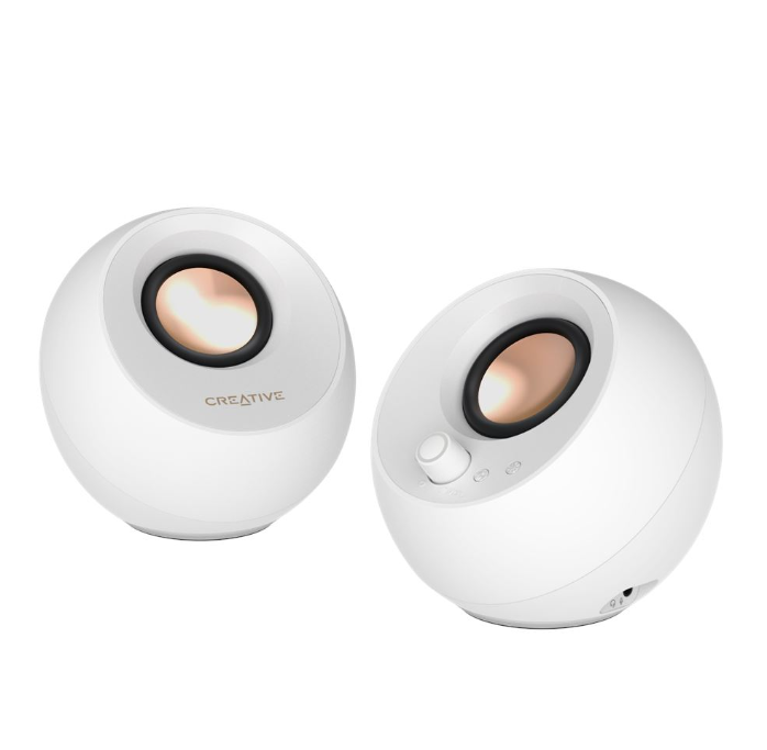 רמקולים בצבע לבן Creative Pebble Pro 2.0 USB-C BT RGB White