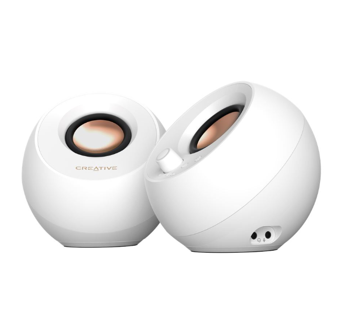 רמקולים בצבע לבן Creative Pebble Pro 2.0 USB-C BT RGB White