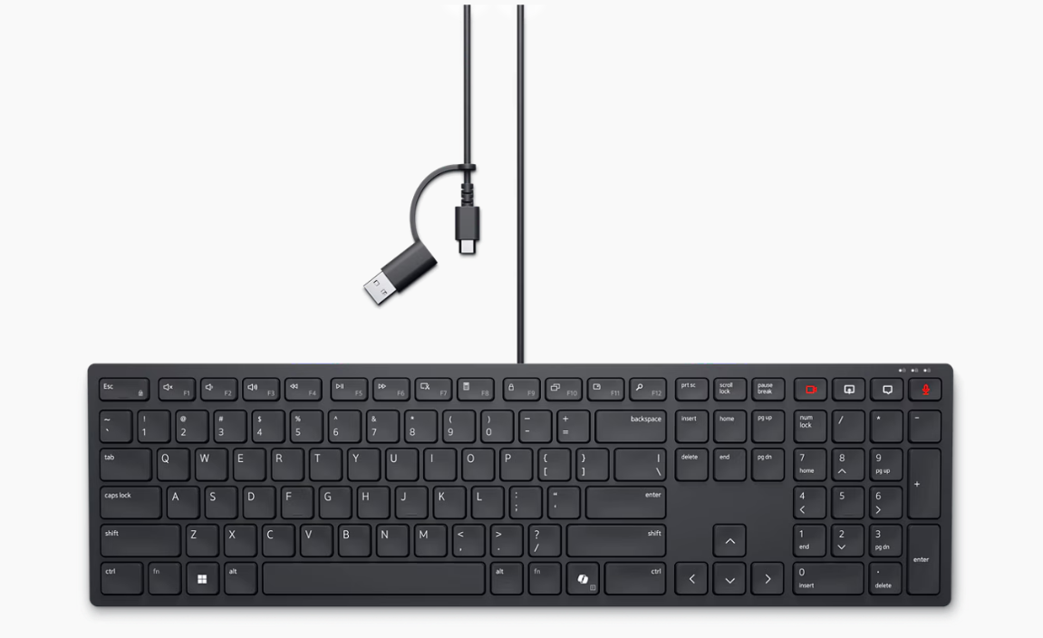 מקלדת חוטית Dell Pro Silent Collaboration KB525C Type-C / USB